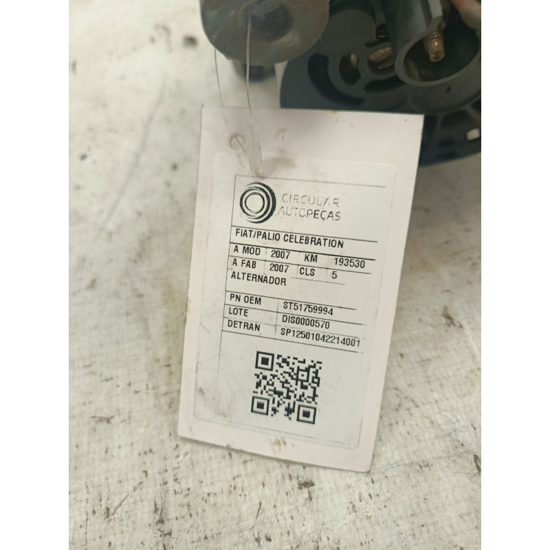 ALTERNADOR FIAT PALIO CELEBRATION 1.0 FIRE FLEX 2007