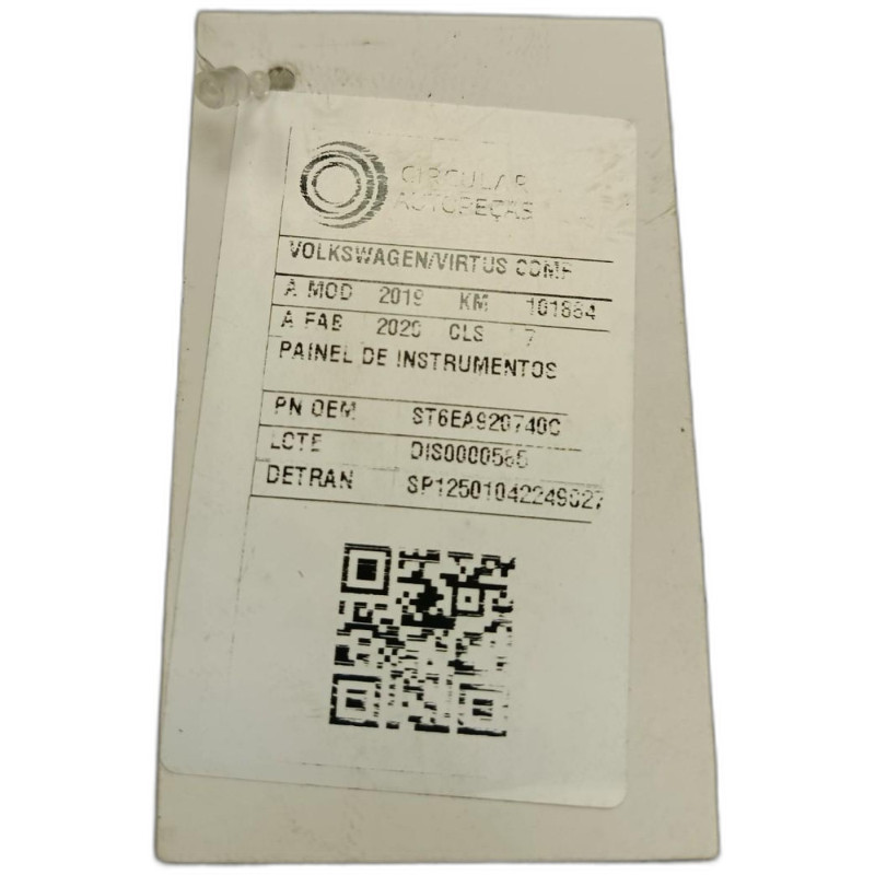 PAINEL DE INSTRUMENTOS VOLKSWAGEN VIRTUS COMFORT 200 19/20