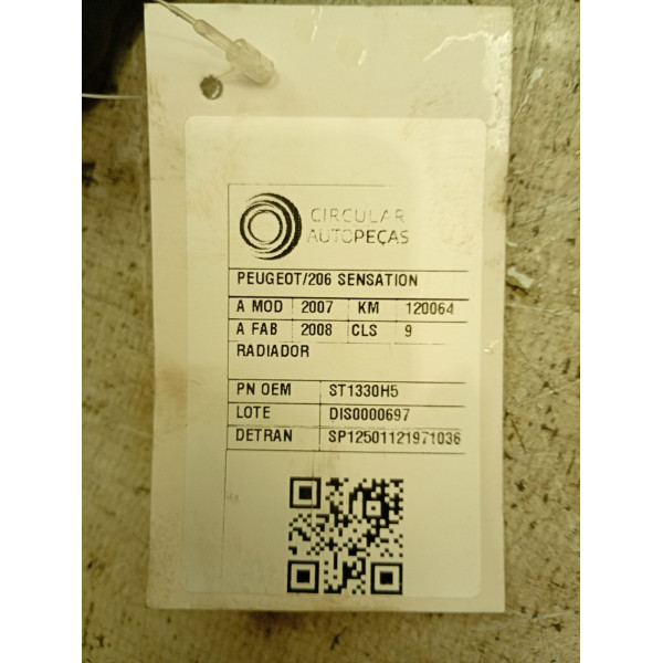 RADIADOR 206 SENSATION 1.4 FLEX 8V 5P 2007/2008