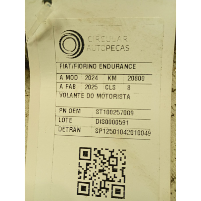VOLANTE DO MOTORISTA FIAT FIORINO ENDURANCE 1.3 FLEX 24/25