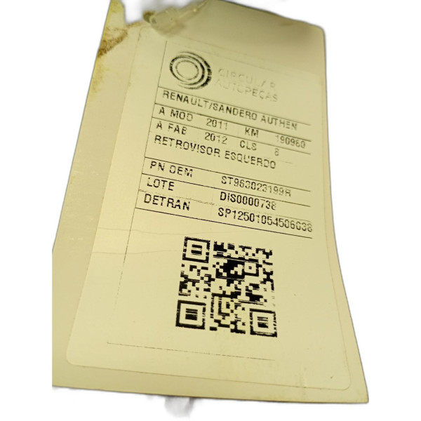 Retrovisor Esquerdo Sandero Duster 2010/14 Logan 10/13 Manua