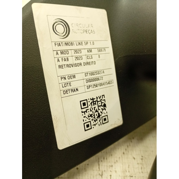 RETROVISOR DIREITO FIAT MOBI LIKE 1.0 FIRE FLEX 2023