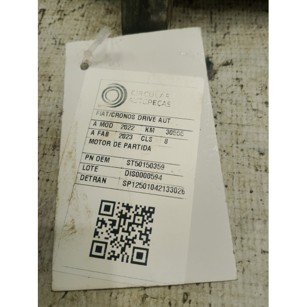 MOTOR DE PARTIDA FIAT CRONOS DRIVE 1.3 8V FLEX 2022/2023