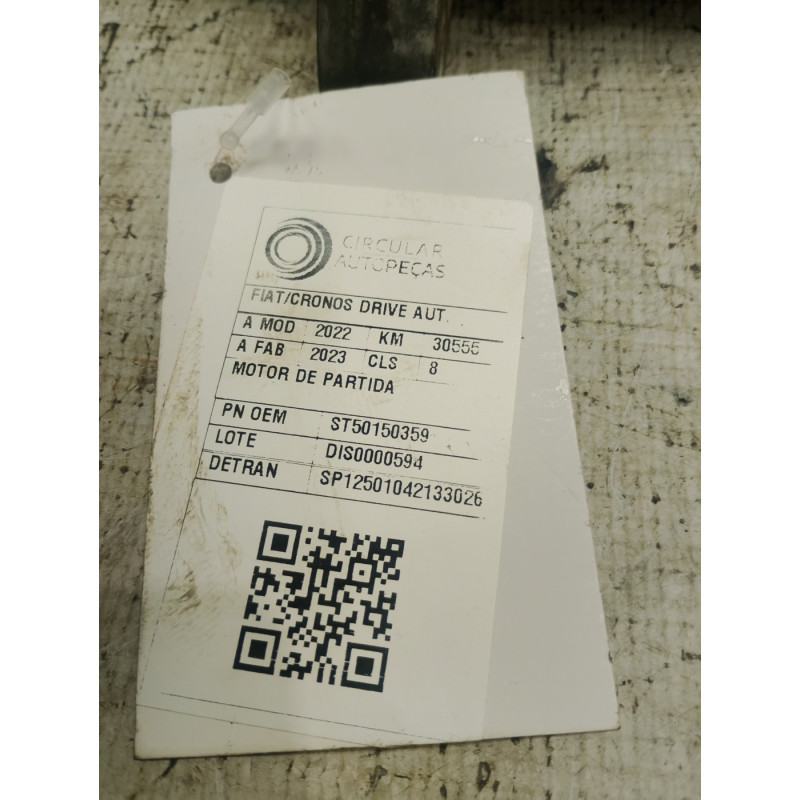 MOTOR DE PARTIDA FIAT CRONOS DRIVE 1.3 8V FLEX 2022/2023