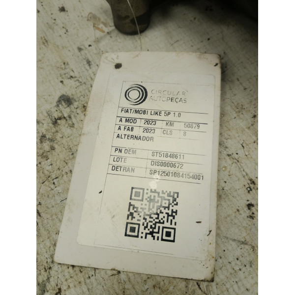 ALTERNADOR FIAT MOBI LIKE 1.0 FIRE FLEX 2023