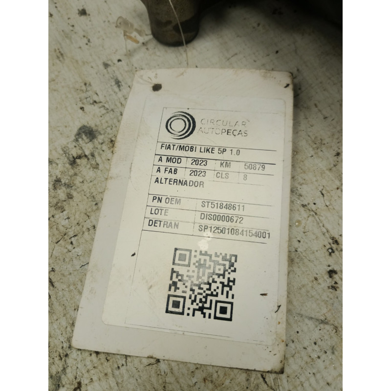 ALTERNADOR FIAT MOBI LIKE 1.0 FIRE FLEX 2023