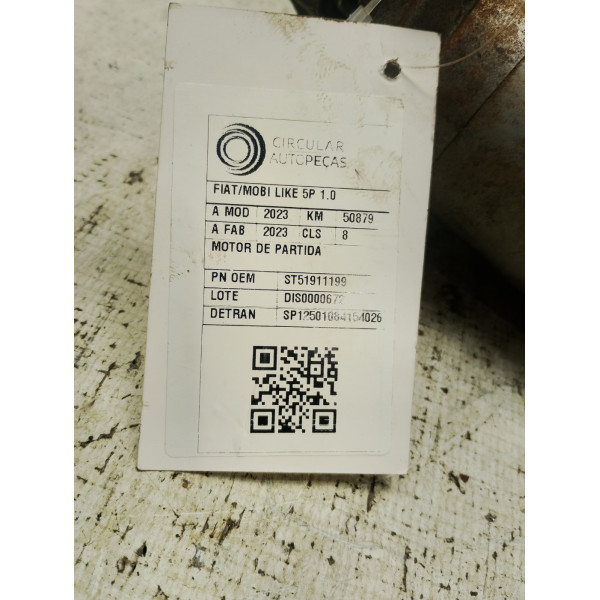 MOTOR DE PARTIDA FIAT MOBI LIKE 1.0 FIRE FLEX 2023