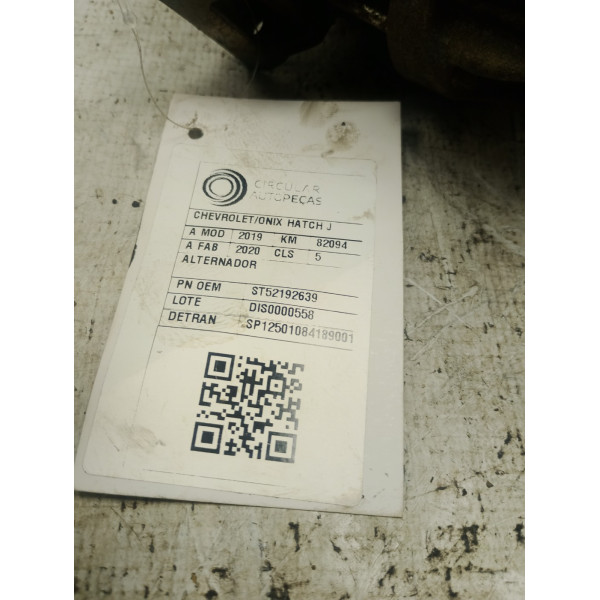 ALTERNADOR CHEVROLET ONIX HATCH JOY 1.0 8V FLEX 2019/2020