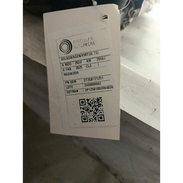 RADIADOR VOLKSWAGEN VIRTUS TSI 1.0 FLEX 12V 4P AUT 2024/2025