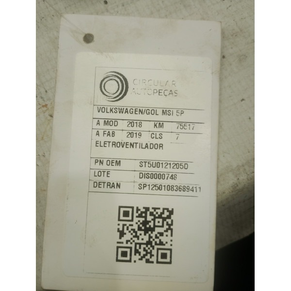 ELETROVENTILADOR VOLKSWAGEN GOL 1.6 MSI FLEX 2018/2019