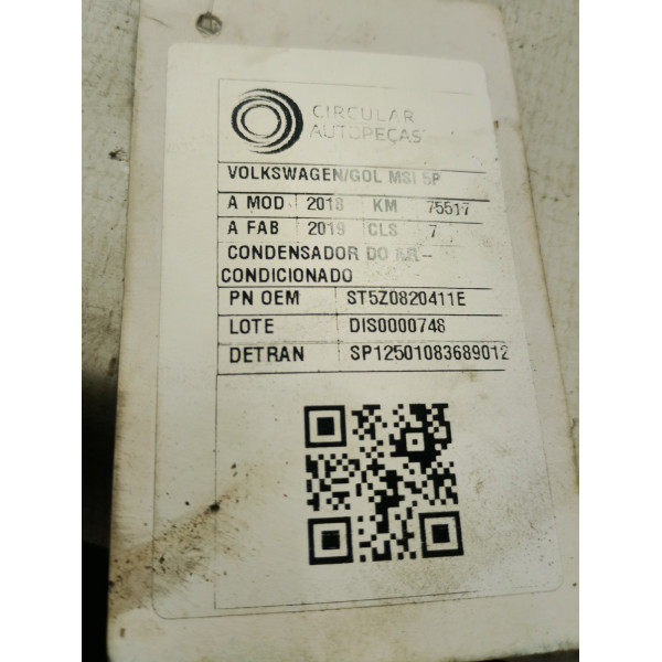 CONDENSADOR AR-CONDICIONADO VOLKSWAGEN GOL 1.6 MSI FLX 18/19