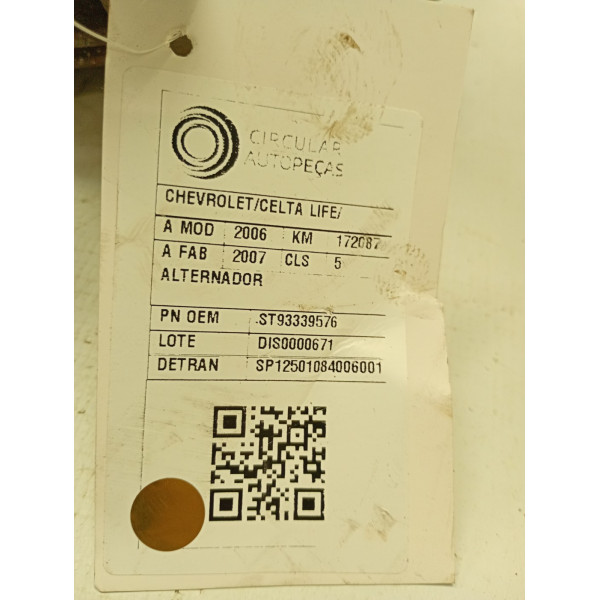 Alternador Corsa Celta Prisma 1.0 8v 1995/2012 55A 93260364