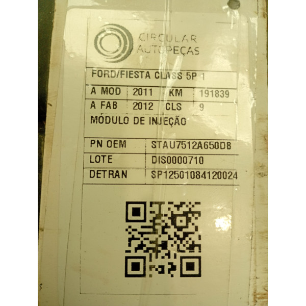 MÓDULO DE INJEÇÃO FORD FIESTA 1.0 8V FLEX/CLASS 11/12