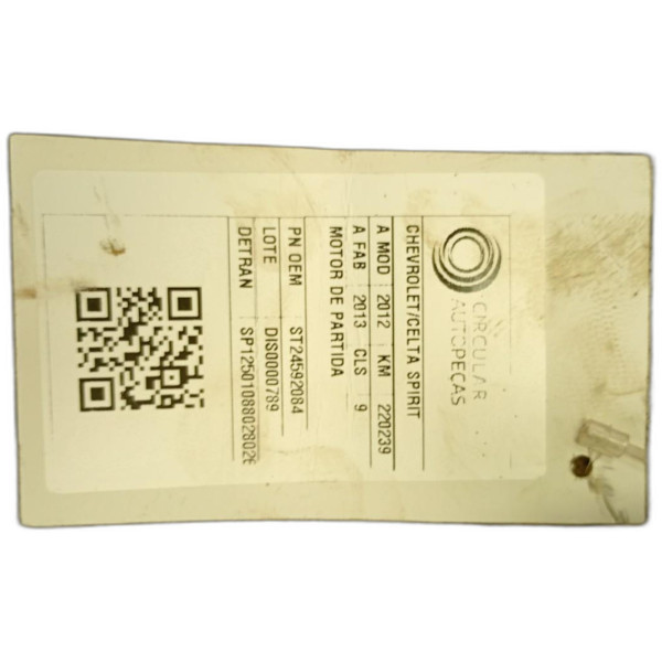 MOTOR DE PARTIDA CHEVROLET CELTA SPIRIT/LT 2012/2013