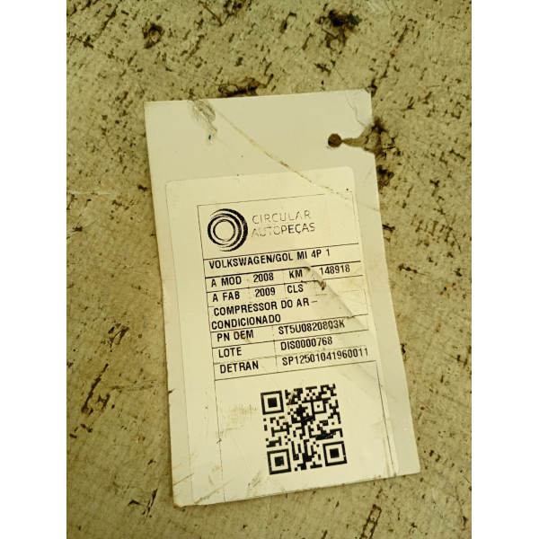 COMPRESSOR AR-CONDICIONADO VOLKSWAGEN GOL (NOVO) MI 2008/09