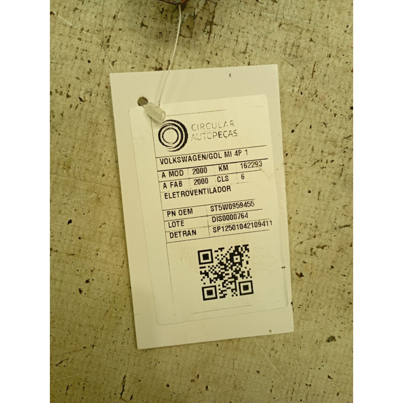 ELETROVENTILADOR VOLKSWAGEN GOL 1000 MI 4P 2000/2000
