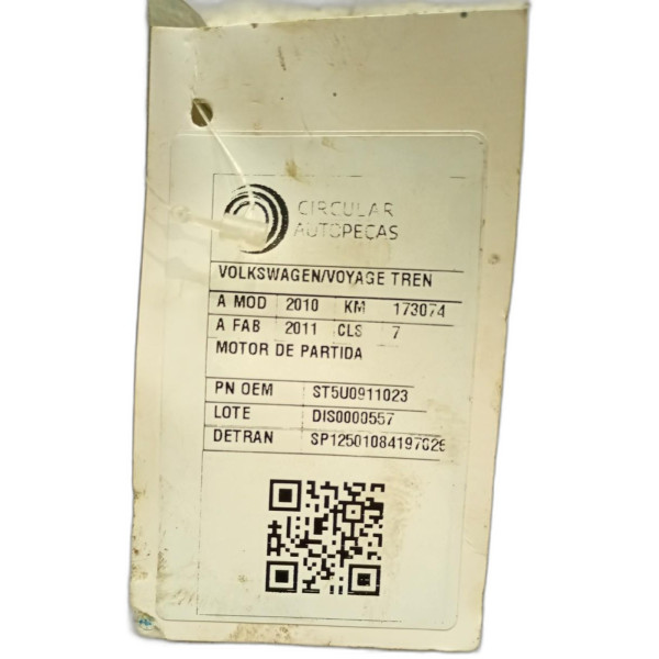 Motor Partida Gol Saveiro Voyage Golf 1.0 1.6 Power 10 Dente