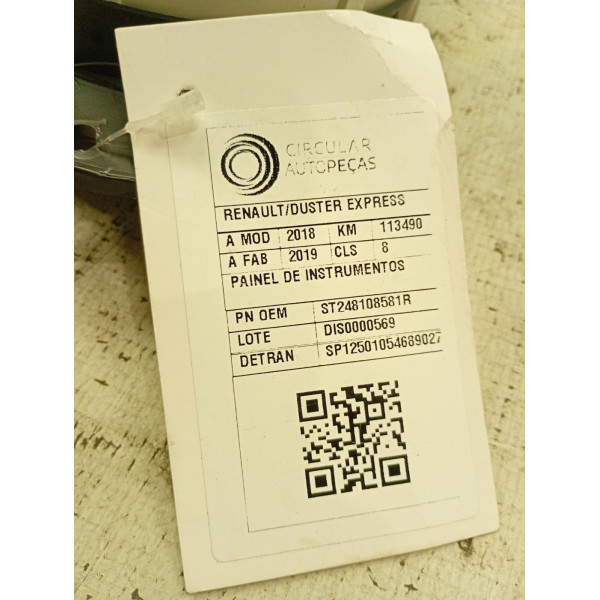 PAINEL DE INSTRUMENTOS RENAULT DUSTER EXPRESSION 1.6 2018/19