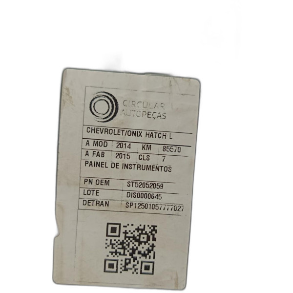 PAINEL DE INSTRUMENTOS CHEVROLET ONIX HATCH LT 1.4 2014/15