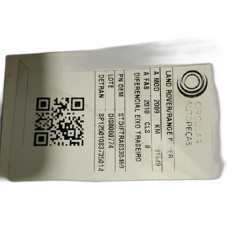 DIFERENCIAL EIXO TRASEIRO RANGE ROVER SPORT SE 3.6 2009/10