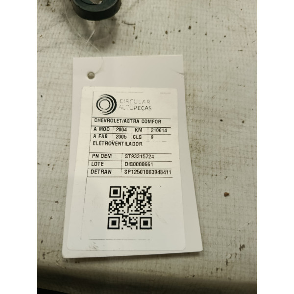 ELETROVENTILADOR CHEVROLET ASTRA COMFORT 2.0 MPFI 2004/05
