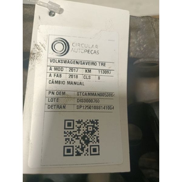 Caixa Câmbio Saveiro Gol Spacefox Voyage 1.6 8v IMotion 8/19