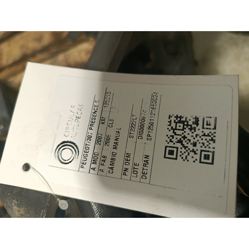 Caixa Cambio 207 208 307 C3 C4 Partner Hoggar 1.6 06/ Manual