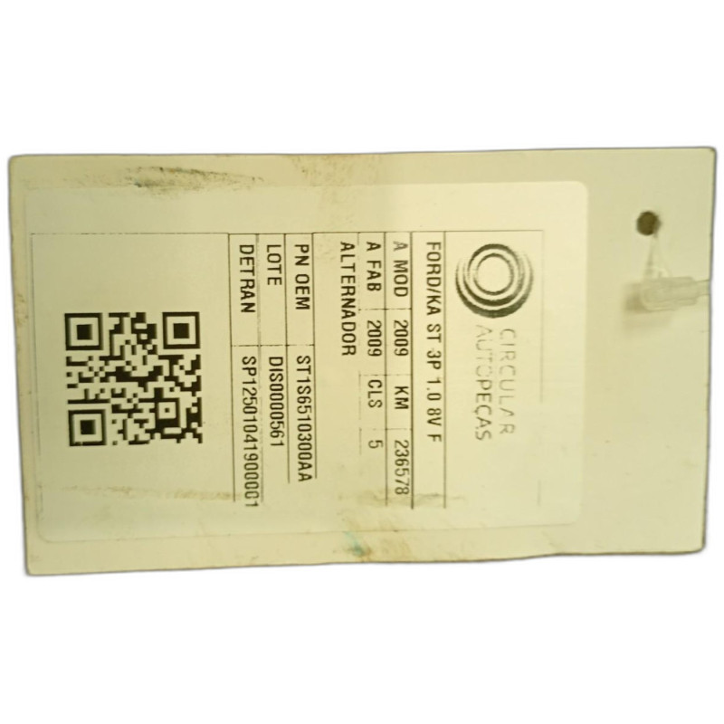 ALTERNADOR FORD KA 1.0 8V/1.0 8V ST FLEX 2009