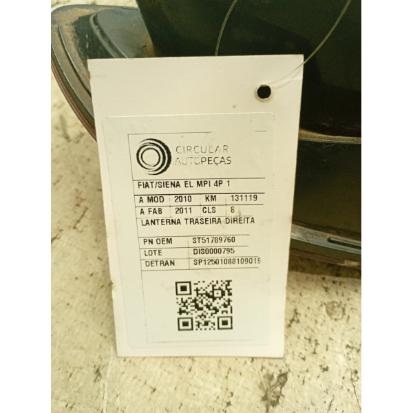 Lanterna Traseira Direita Fiat Siena 2008/16