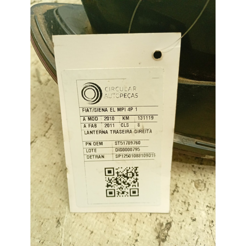 Lanterna Traseira Direita Fiat Siena 2008/16
