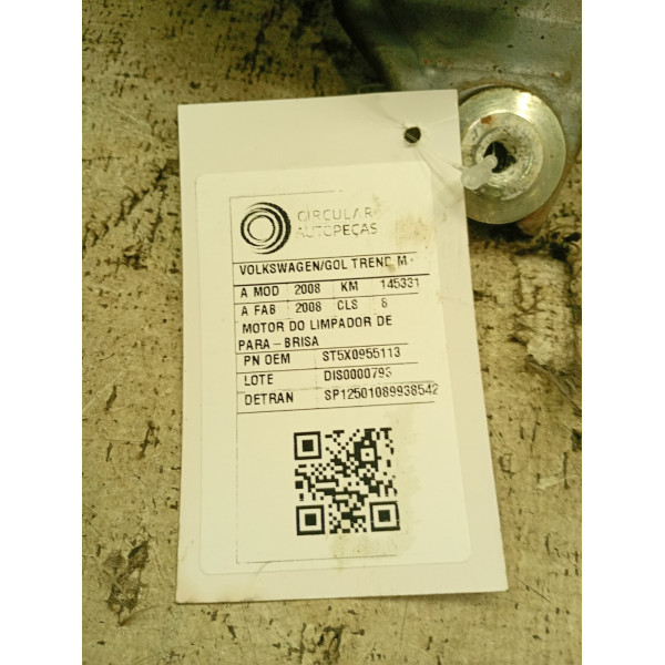 MOTOR LIMPADOR PARA-BRISA VOLKSWAGEN GOL CITY 1.0 FLX 2008
