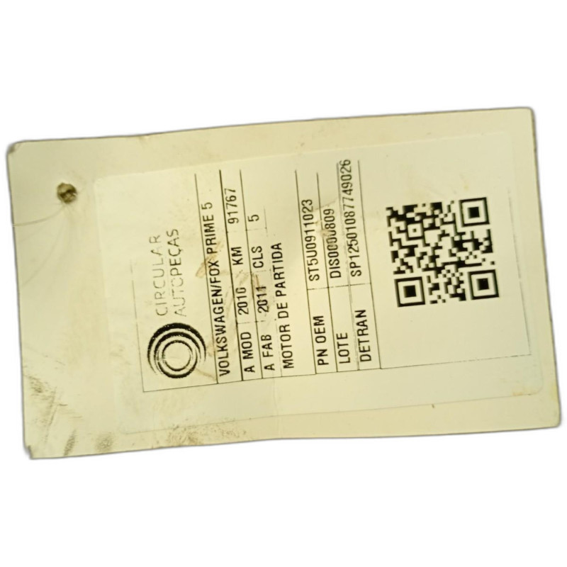 MOTOR DE PARTIDA VOLKSWAGEN FOX PRIME/HIGLI 1.6 2010/2011