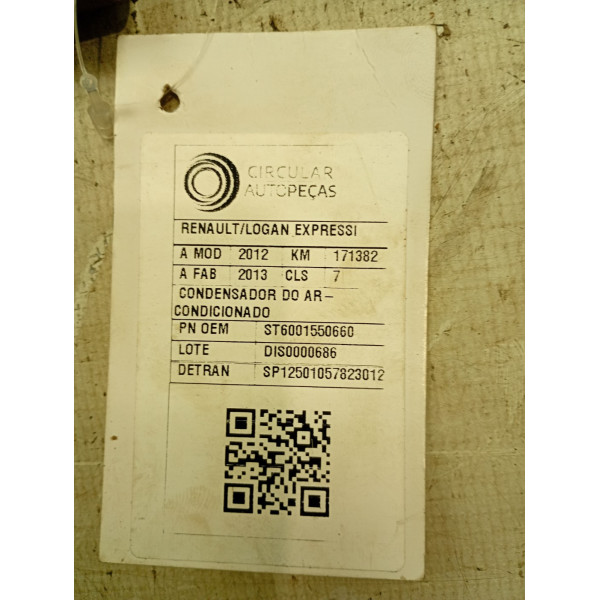 CONDENSADOR DO AR-CONDICIONADO RENAULT LOGAN HI-FLEX 1.0 13