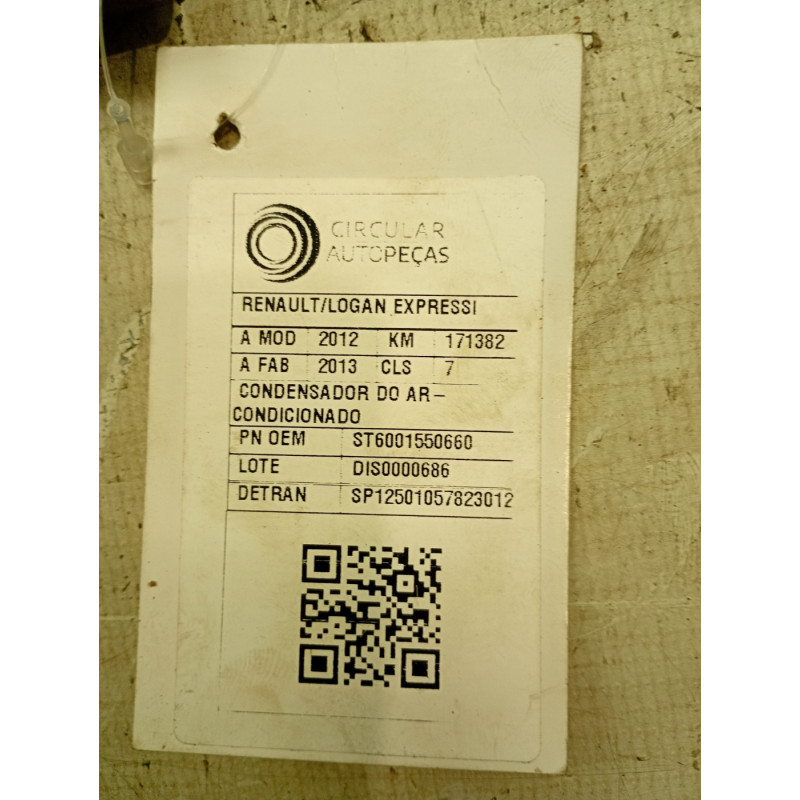 CONDENSADOR DO AR-CONDICIONADO RENAULT LOGAN HI-FLEX 1.0 13
