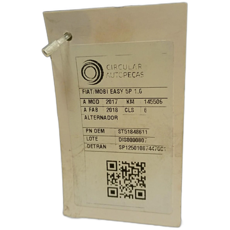 ALTERNADOR FIAT MOBI EASY 1.0 FIRE FLEX 5P 2017/18