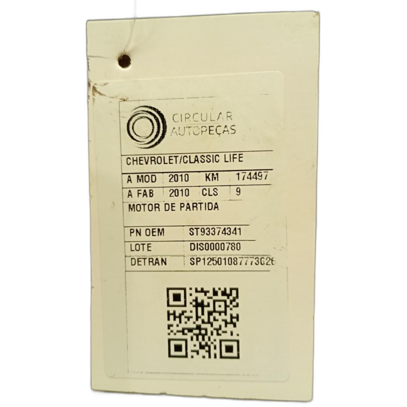 MOTOR DE PARTIDA CHEVROLET CLASSIC LIFE/LS 1.0 FLEX 2010
