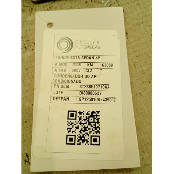 CONDENSADOR DO AR-CONDICIONADO FORD FIESTA SED. 1.6 2006/07