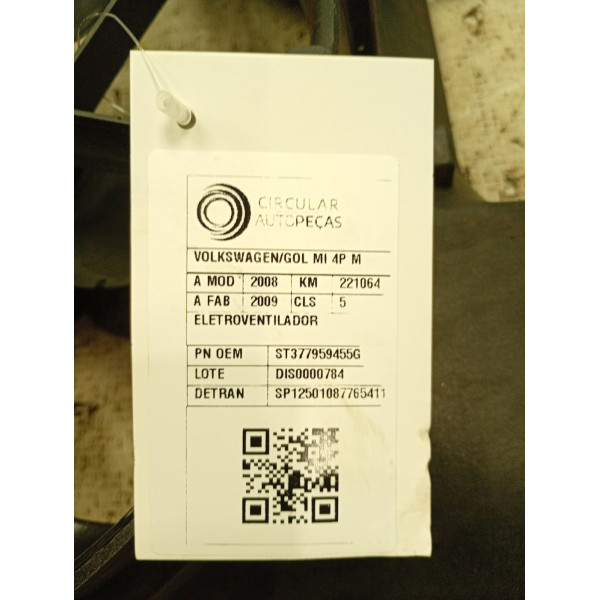 ELETROVENTILADOR VOLKSWAGEN GOL (NOVO) 1.0 MI 2008/2009