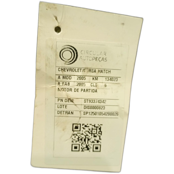 MOTOR DE PARTIDA CHEVROLET CORSA HAT. MAXX 1.8 8V 2005/2005