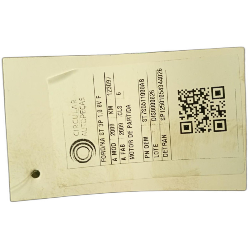 MOTOR DE PARTIDA FORD KA 1.0 8V ST FLEX 2009/2009
