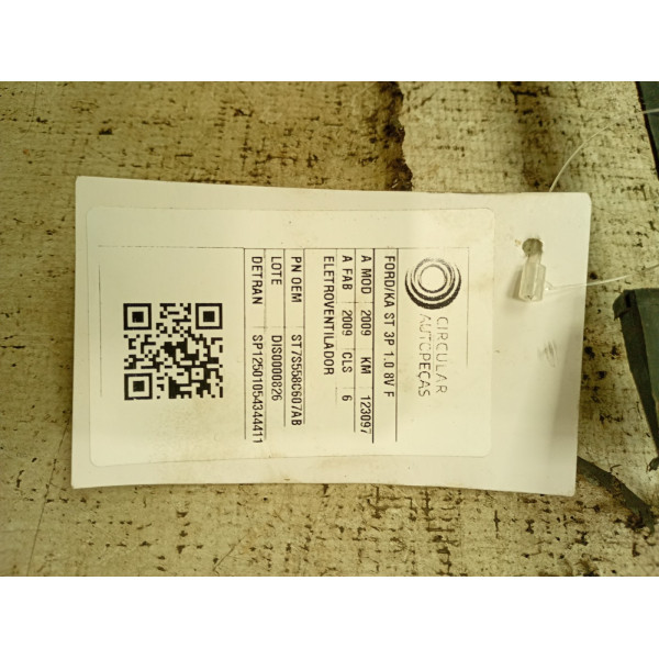 ELETROVENTILADOR FORD KA 1.0 8V ST FLEX 2009/2009