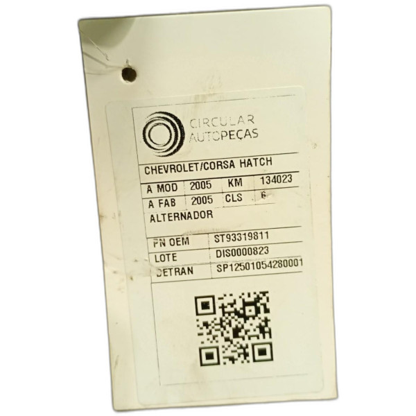 ALTERNADOR CHEVROLET CORSA HAT. MAXX 1.8 2005/2005