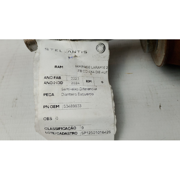 SEMI-EIXO DIFERENCIA DIANT ESQUER RAM RAMPAGE LARAMIE 23/24