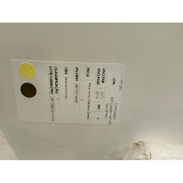 PARA-LAMA DIANTEIRO DIREITO CITROËN C3 PICASSO 1.6 BRANCO 14