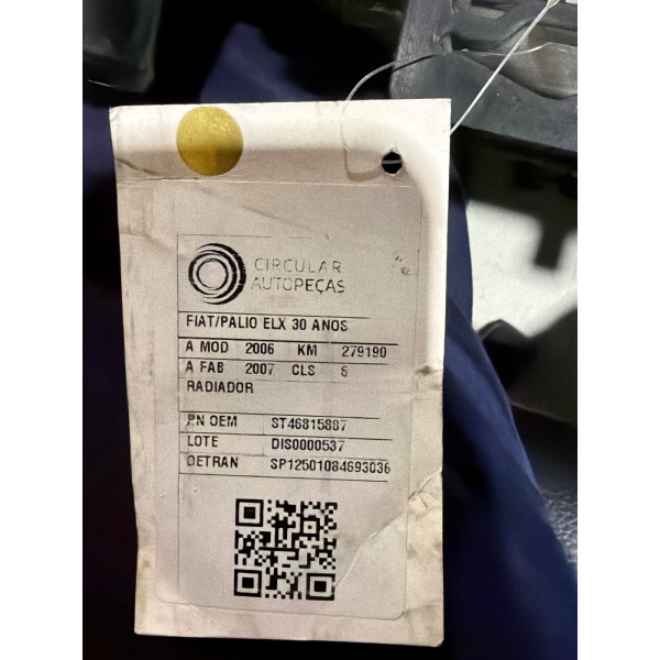 RADIADOR FIAT PALIO ELX 1.4 FIRE/30 ANOS F. FLEX 2006/2007