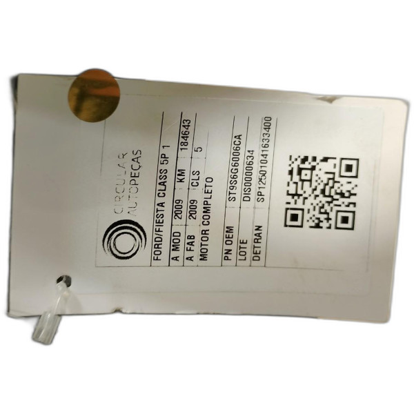 MOTOR COMPLETO FORD FIESTA FLEX/CLASS 1.0 2009/2009
