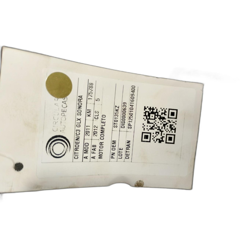 Motor COMPLETO Peugeot 206 207 Hoggar Citroen C3 1.4 06/15