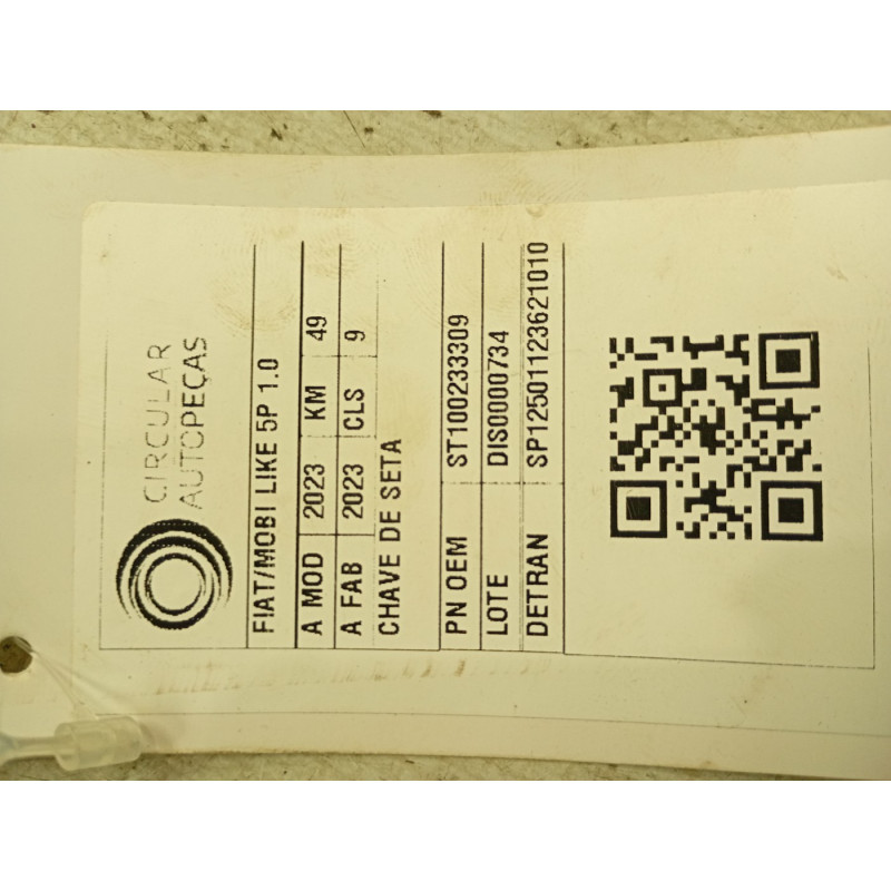 ALAVANCA COMANDO CHAVE DE SETA FIAT MOBI LIKE 1.0 FLEX 2023