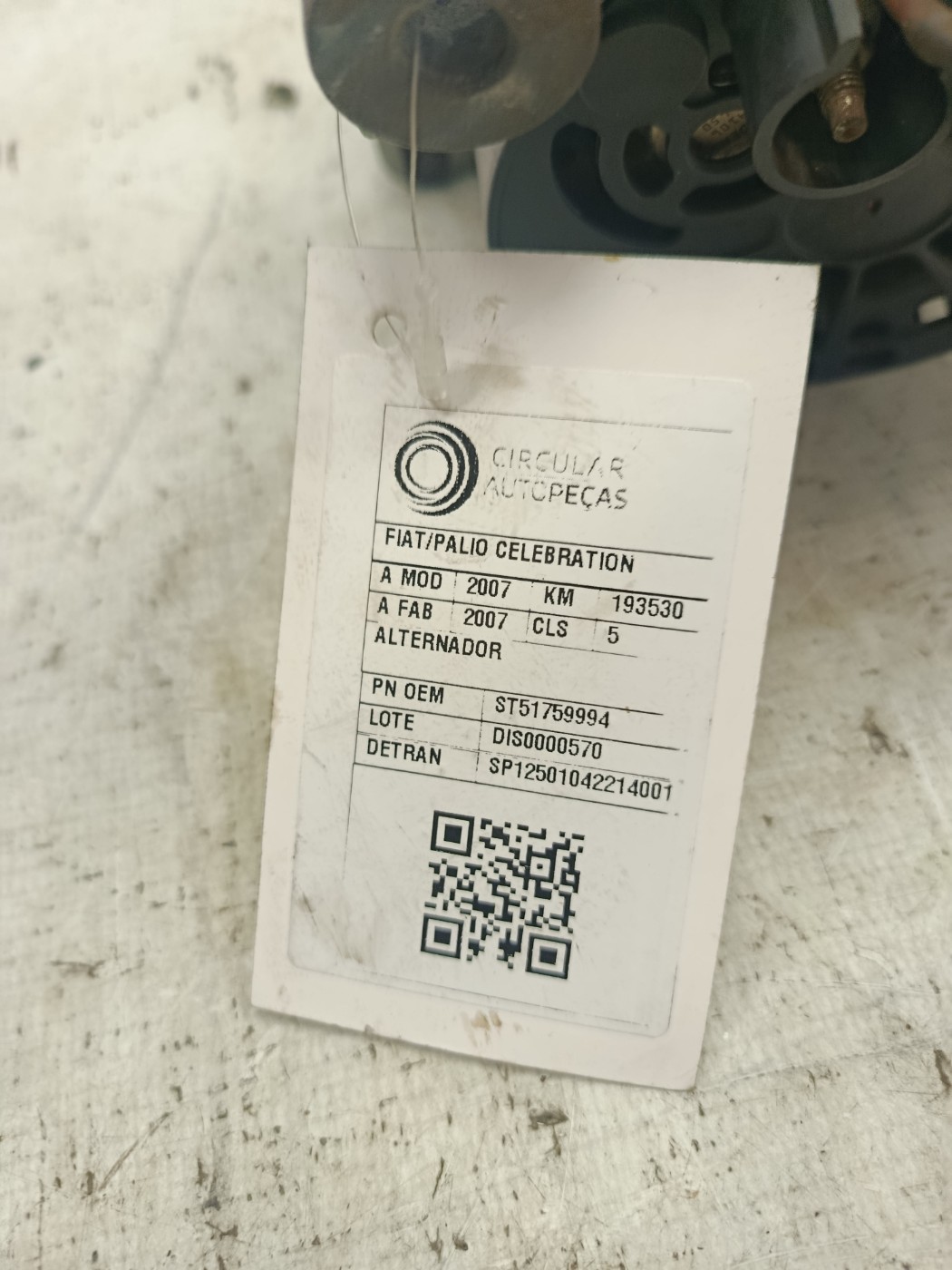 ALTERNADOR FIAT PALIO CELEBRATION 1.0 FIRE FLEX 8V 2006/07 - 51759994 - 
