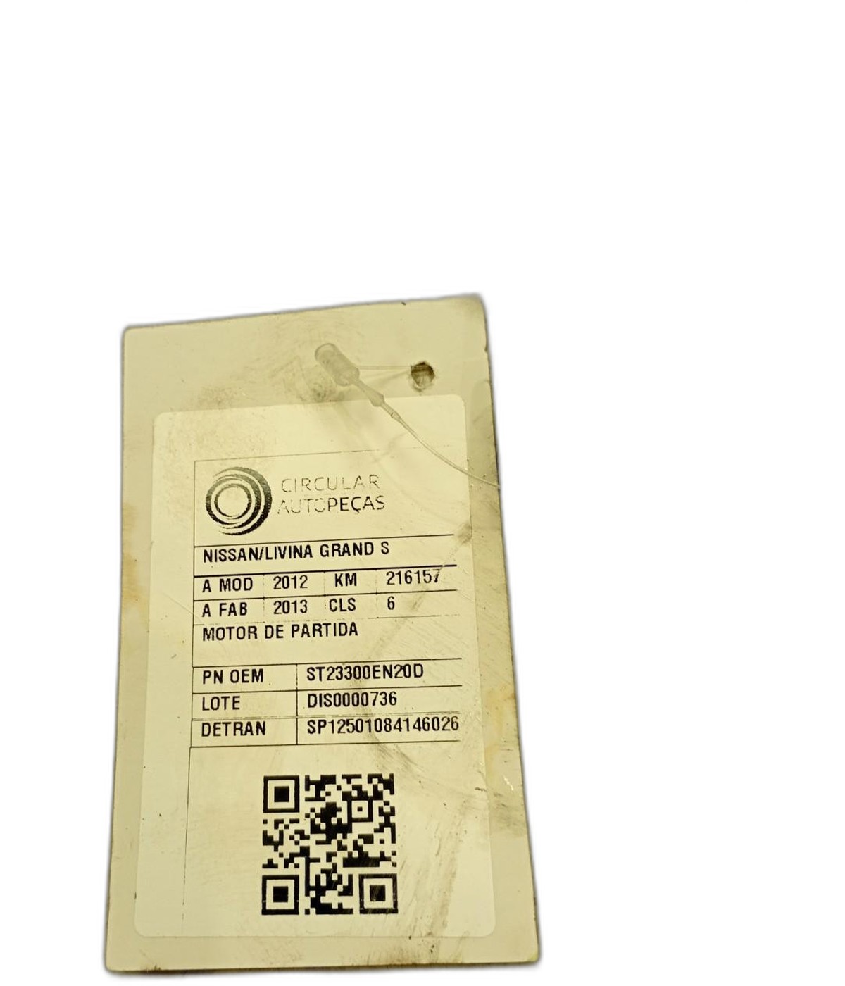 MOTOR PARTIDA NISSAN LIVINA GRAND S 1.8 16V 2012/2013 - ST23300EN20D - 